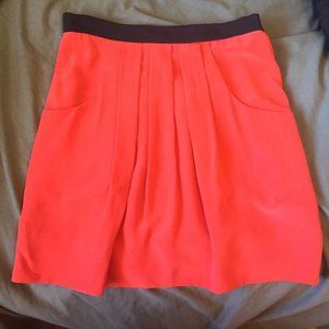 BCBGMAXAZRIA Silk Skirt Orange Red 0